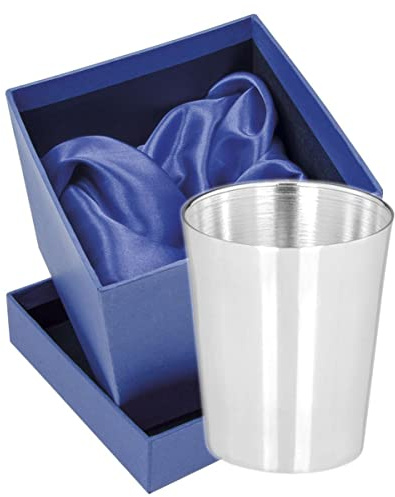 SILBERKANNE Becher KÖLN Versilbert (Silber-Plated) – Schnapsbecher & Likör-Stamper (H 5 cm, Ø 5,5 cm) inkl. Edler Geschenkverpackung
