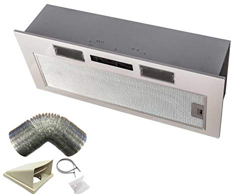 SIA 70cm Under Cupboard Canopy Built In Cooker Hood Extractor Fan + 3m Ducting