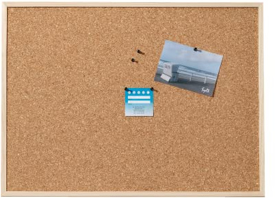 Dahle Pinnwand aus Kork (Holzrahmen, Korkplatte 7 mm stark, inkl. 6 Pinnadeln) 30 x 40 cm