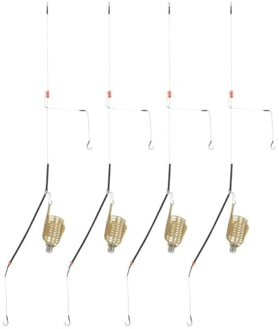 Vbest life Tragbarer Angelköderkäfig, 4PCS Leichter tragbarer Angelköder Köderfalle Korb Feeder Fischgerät Zubehör