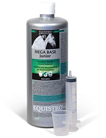 EQUISTRO® Mega Base Junior | Mangime complementare per cavalli | Per una fornitura equilibrata di nutrienti di puledri in crescita | 1 l