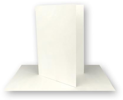 75x Faltkarten DIN A7 in Naturweiß (Weiß) - 10,5 x 7,4 cm - Grammatur: 240 g/m² - Kleine Doppelkarten blanko zum Selbstgestalten und Bedrucken