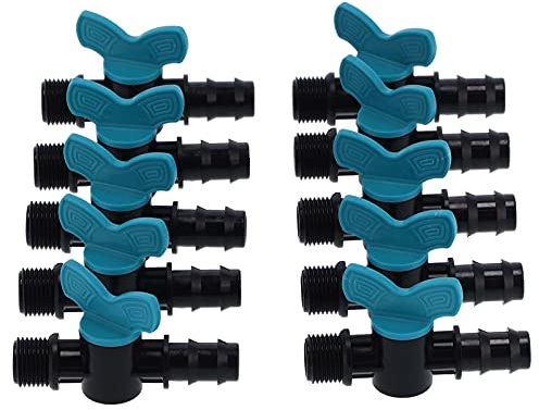 Vanne de Commutation D'irrigation Goutte à Goutte, Paquet de 50 Vannes à Vanne 16x3/4in Vanne D'irrigation Goutte à Goutte à Filetage Mâle pour Jardin, Pièces de Tubes D'irrigation à Effet de Serre