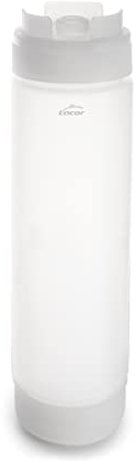 LACOR 61980 Bottiglia biberon, Contenitore, Barattolo per Salse, in Polipropilene, Non Goccia, beccuccio in Silicone, Senza BPA, 700 ml, Bianco