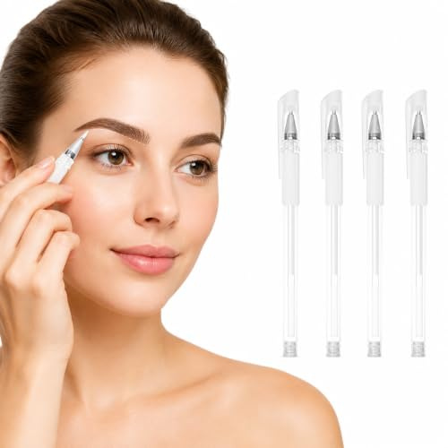 FOMIYES Tattoo-Marker, Tattoo-Schablone, Stift, chirurgischer Hautmarker, für Augenbrauen, Lippen, Körperkunst, Tattoo-Piercing, Positionierung, permanentes Make-up, Weiß, 4 Stück