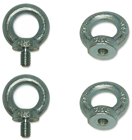 2 Stück - Ringschraube DIN 580 / Ringmutter DIN 582 - Augenschraube Schrauböse (M14, Ringmutter - DIN 582)