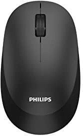 PHILIPS SPK7307BL Wireless Mouse, 2.4Ghz,Intelligent power saving, 1,600 DPI, Ambidextrous shape, Reduced click sound, High-definition optical tracking