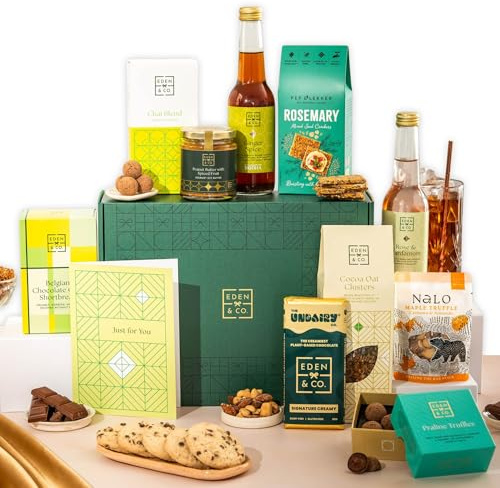 Vegan Hamper with Truffles & Hot Chocolate Set, Just Because Gift Hamper Her by EDEN & CO