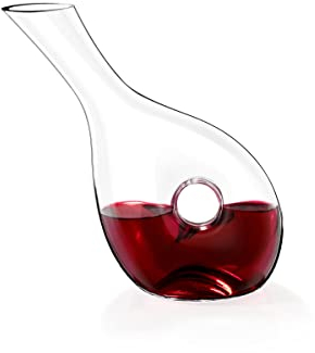 Wilmax Caraffa per decantare il vino rosso - 1000 ml - Caraffa per vino in vetro - Caraffa per decantare - Bicchieri da vino bianco