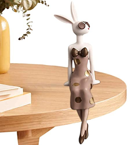 delr Figur Hase aus Kunstharz – Hase zum Sammeln | Moderne Hasenstatuen, Granstatue aus Kunstharz, Sammlerobjekte, Hasen-Sammlung, Geschenke zum Aufhängen