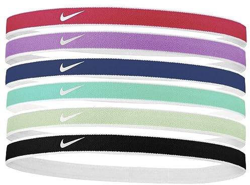 Nike Swoosh Sport Headbands 6 PK Tipped 6er Pack in der Farbe lt Fusion red/Rush Fuchsia/White, Maße: ONE Size, N.100.2021.635.OS