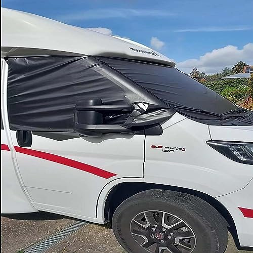 Etomvoop Frontscheibenabdeckung für F-iat Ducato, Sonnenschutz, Frostschutz, Windschutzscheibe, Verdunkelung, Anti-UV-Sonnenschutz, Abdeckung für Ducato Wohnmobil ab 2006