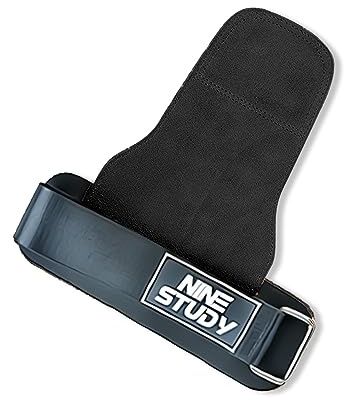 OLYSPM Fascette Palestra Polsini Palestra Cinghie Sollevamento Pesi in Pelle Bovina con Antisdrucciolo,Resistenza all'abrasione,Polsiere Palestra per Sollevamento Pesi,Ginnastica,Bodybuilding