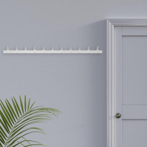 Gorillz Trim 100 Metallgarderobe weiß - Garderobe Wandmontage - Wandgarderobe aus Metall - Garderobe mit Hakenleiste für Jacken, Mäntel & Schals - offene Eingangsgarderobe - stabile Wandgarderobe