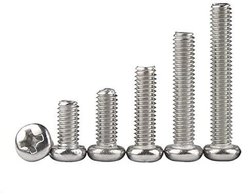 Mdingbao-Strukturschrauben Kreuzverzögert PM Roundkopfschrauben In Der Pfanne M1.2 M1.4 M2 Edelstahl Maschinenschraube, 100 Stück/Los, Stark verschleißfest (Color : 8mm x100pcs, Size : M1.4)