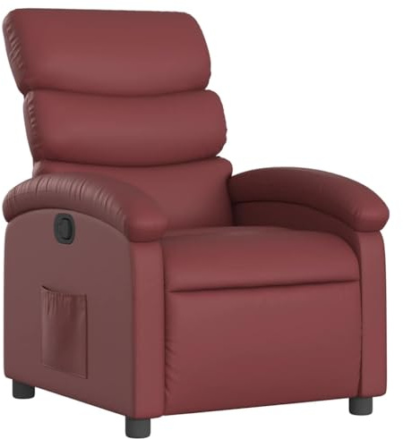 vidaXL Reclinerfåtölj vinröd konstläder, liggfåtölj, fåtölj, justerbar fåtölj, liggfåtöljer, fåtöljer, justerbara fåtöljer, lutningsbar fåtölj