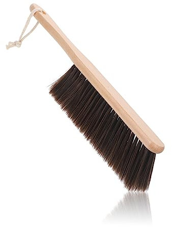 LALAFINA Brosse à Poussière en Bois Massif Manche Brosse de Nettoyage Douce pour Lit et Canapé pour Tapis Matelassé Outil Ménage Portable pour Chambre et Salon
