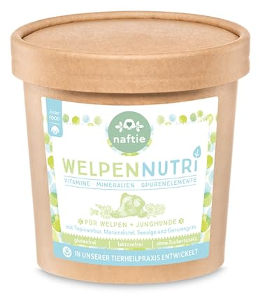 naftie WelpenNutri Vitamin & Mineralien Mix für Welpen & Junghunde - 250g | Nährstoffmix für Hundewelpen & Junior-Hunde, Multivitamine & Mineralstoffe, Nahrungsergänzung vom Tierheilpraktiker