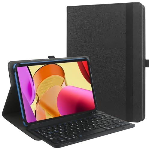 Kuroko Funda Universal para Tablet de 9 a 11 Pulgadas con Teclado Bluetooth inalámbrico extraíble y Soporte para bolígrafo para iPad, Galaxy, Pixel y Otras tabletas