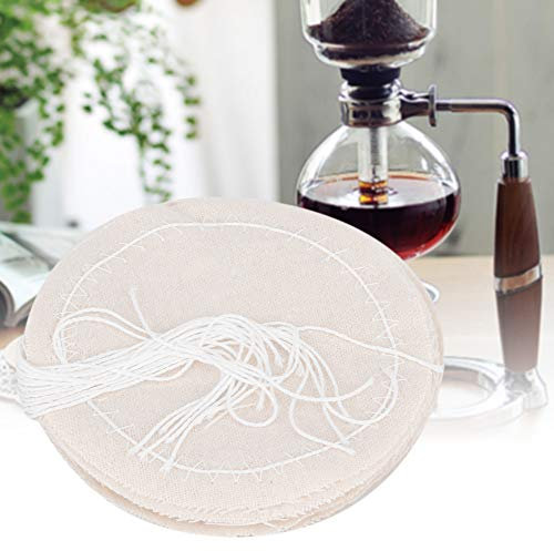 Tissu Filtrant à café en Coton Réutilisable, 10 Pièces de Remplacement pour Pot à Siphon, café Moelleux Blanc