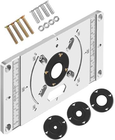 Plaque d'insertion de table de toupie | Plaque de défonceuse pour le travail du bois, planche de fraisage en fonte d'aluminium robuste, résistante à la rouille, gravée avec précision pour meubles et
