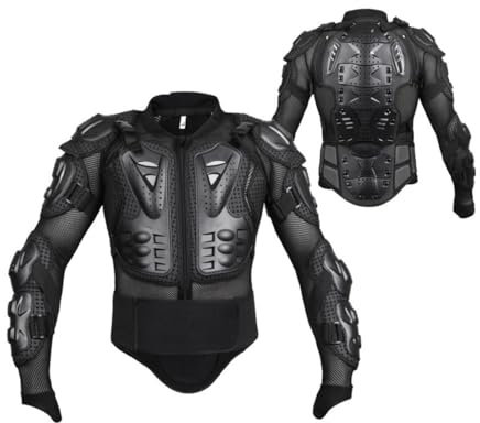 Baymate Motocross Schutzausrüstung Protektorenjacke Rückenprotektor Motorrad Körperpanzer für Motorrad Ski Snowboard (Schwarz,2XL)