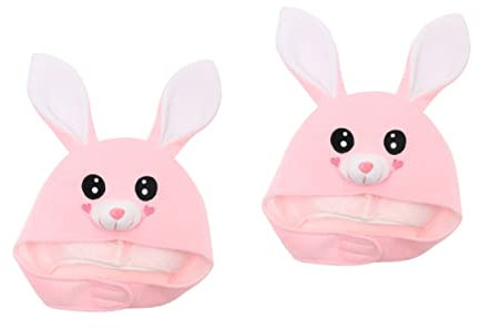 Toyvian 2stücke Bunny Hat Cosplay Prop Lustige Plüschmütze Mit Beweglichen Hasenohren Für Ostern Fotografie Und Kostümparty Geeignet Für Erwachsene Und Jugendliche