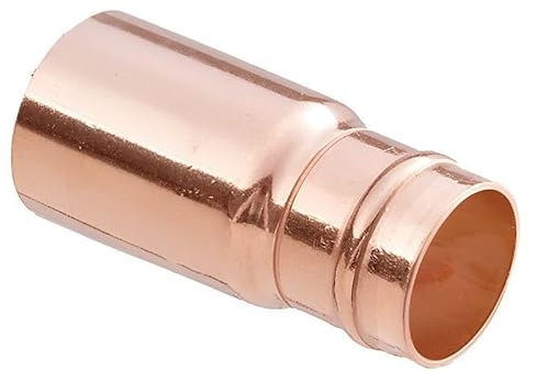 ODSUPPLIES Copper 15mm x 10mm Solder Ring Long Fitting Reducer (Pack of 10, 15mm to 10mm Radiator Valve Reducer)