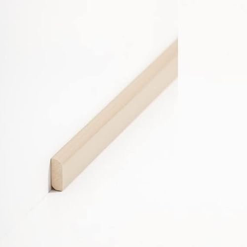 PROVISTON Lot de 25 baguettes de recouvrement en bois massif Beige 8 x 22 x 2000 mm, à coller, clips, vis et clous, plinthes 50 m