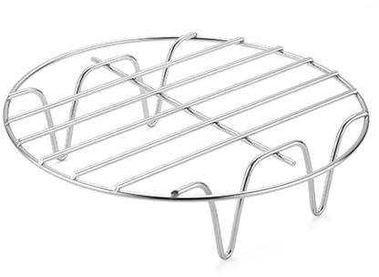 Grille Ronde À Gâteaux - Inoxydable Et Bord Lisse | Grille De Refroidissement Ronde | Saine Et Durables | Air Fryer Accessoires | pour La Cuisson, La Cuisson, La Cuisson À La Vapeur Et Le Gril