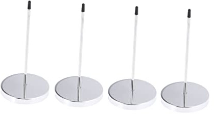 KICHOUSE 4pcs Sturdy Metal Menu Summons Fork Invoice Holder Cutlery Holder for Countertop Round Base