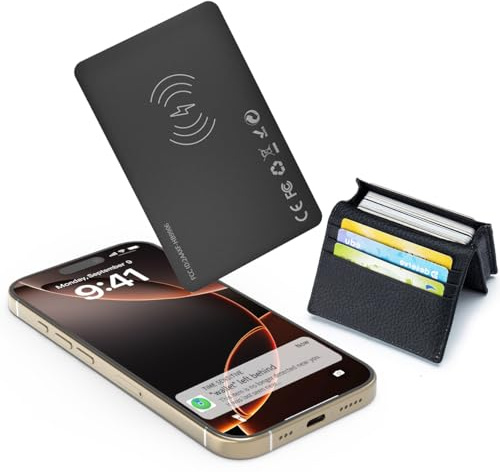 LONGTOO Smart Wallet Tracker (2 pack), Bluetooth Anti-loss Thin Wallet Finder, Rechargeable Long Distance Locator, Item Finder, Suitable for iPhone (iOS), Apple Find My