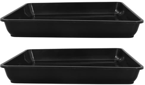Mipcase Soucoupes Noir PP Carrées pour 2 de Pièces Fleurs Pots