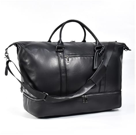 XFZJCHAP Reisetasche aus Leder mit großem Fassungsvermögen, Seesack aus Rindsleder, 20-Zoll-Fitnesshandtasche aus Leder