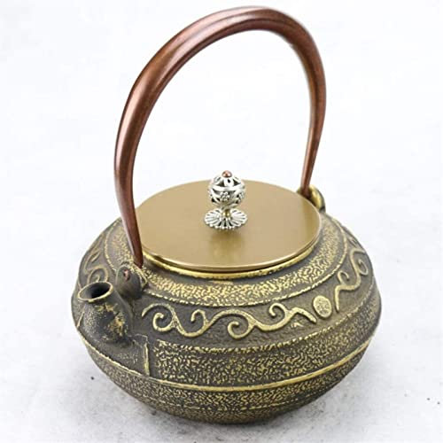 Teiera Bollitore Teiera Fatta a Mano Teiera Giapponese Bollitore Teiera in Ghisa Infusore Modello Stile Cinese-1.2L Fatto a Mano Ottimo per tè Giapponese o tè Cinese