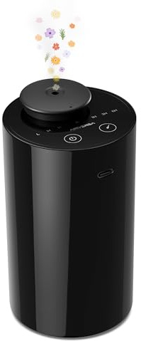 Airversa AN6 Wasserloser Diffuser, kabellos, 20ml - schwarz | Bis zu 60 m² Abdeckung, tragbar, mit Akku, für Büro, Badezimmer, Auto & unterwegs, 3 Timer- & Nebelstufen, USB-C