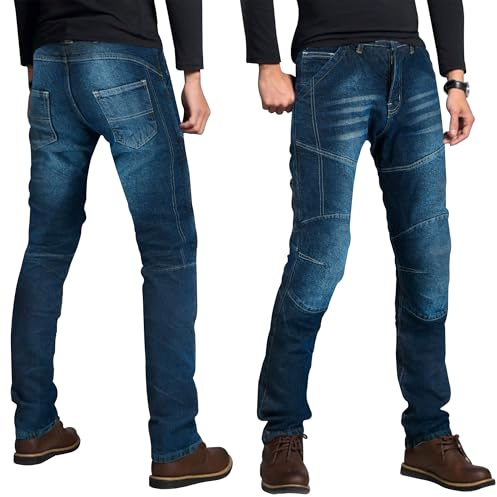 Pantalones Vaqueros de Moto de protección para Hombre con protección de Armadura, homologados CE EN 17092-3:2020