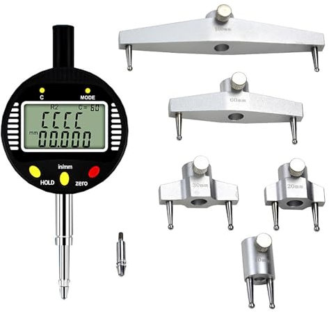 Digital Radius Gauge Measurement Indicator Tool with 10mm /20mm /30mm /60mm/100mm Changeable Measuring Jaw