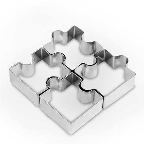 4pcs Puzzle Shape Stainless Steel Cookie Cutter DIY Biscuit Mould Mold Cake Decorating