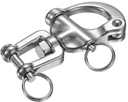 PATIKIL 2 Stück 2.8 Zoll Schnellverschluss Schäkel 316 Edelstahl Silber