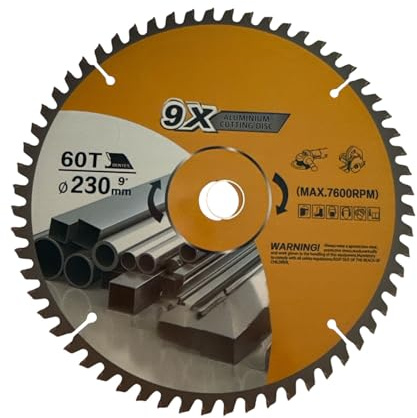 Disco da Taglio per Alluminio 115mm 40T o 230mm 60T | Lama Circolare per Smerigliatrice e Troncatrice – Alta Precisione e Durata per Materiali Non Ferrosi (230mm, 60.0, unità)