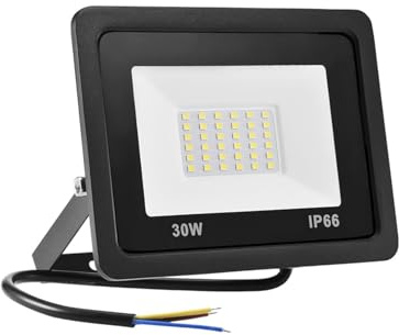 IINCOOY Sicherheitsleuchten, LED-Flutlicht 30 W IP66 Außenflutlicht Strahler 12 V Lampe Gartenbeleuchtung for Garten, Garage, Hof