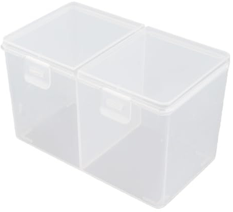 TOPINCN Boîte de Rangement pour Vernis à Ongles, Boîte de Rangement pour Tampons et Cotons-tiges, Support Multifonctionnel étanche et Durable pour Outils de Manucure, Plastique Transparent, 12,5 X 7