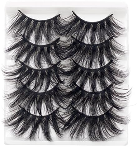 5 Pairs Mink Lashes, False Eyelashes Multi-Layered 25mm 5D Dramatic Artificial Mink Lashes Fluffy Thick Eyelashes