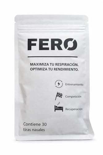 FERO Tiras Nasales para Optimizar Rendimiento Deportivo, Negro, 30 Unidades, para Entrenamiento, Competición y Recuperación
