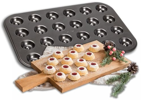 Zenker 3er-Set Husarenkrapfen-/Engelsaugenblech, 24er-Form, hitzebeständig bis 230 °C, 38,5 x 26,5 x 1,5 cm, Made in Germany, mit 5 Jahren Garantie