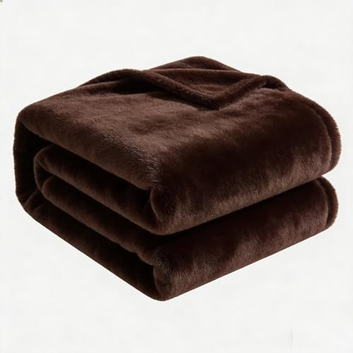 Sofa Überwurfdecke 70 x 100 cm Weich & Waschbar Warme Sofa Decke Geeignet für Alle Jahreszeiten für Sofa/Couch Und Tagesdecke, braun