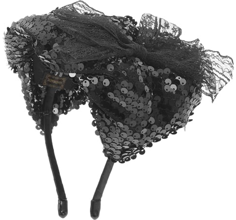 TOPPERFUN Fascia per Chioma Fascinator Nero Paillettes Vintage, Copricapo da Festa del Tè per Donna, Accessorio Elegante per Banchetti e Party