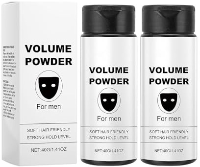 Texturpulver för män, volym pulver hår med matt effekt, based Texture Powder för omedelbar volym och konsistens, stylingpulver för starkt grepp, lätt hårstylingpulver, 40 g (2 st)