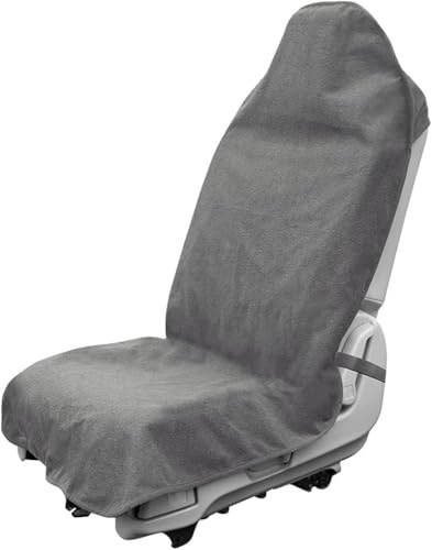 Tryagat Coprisedile Auto Adatto per Volvo XC-60 (XC60) 2017-2024, Impermeabile Spugna Asciugamano Salvasedile Antisudore Copertura Sedile Singolo Sport Grigio